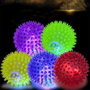 Dog Squeaky Toys Colorful Soft Rubber Luminous Ball