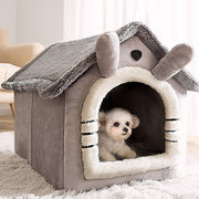 Warm Plush Pet Bed House Washable Soft