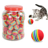 Rainbow Pet Toys Ball Interactive Play Chewing Rattle Scratch