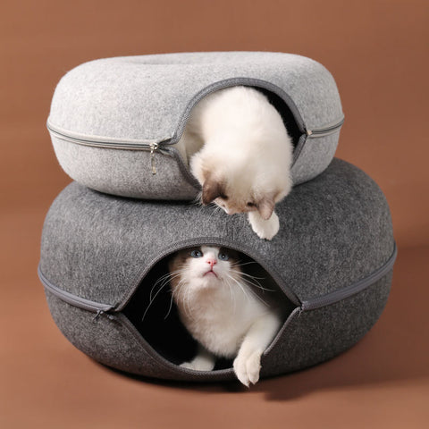Pet Tunnel Bed Doughnut Pet Hideaway Nest Bed